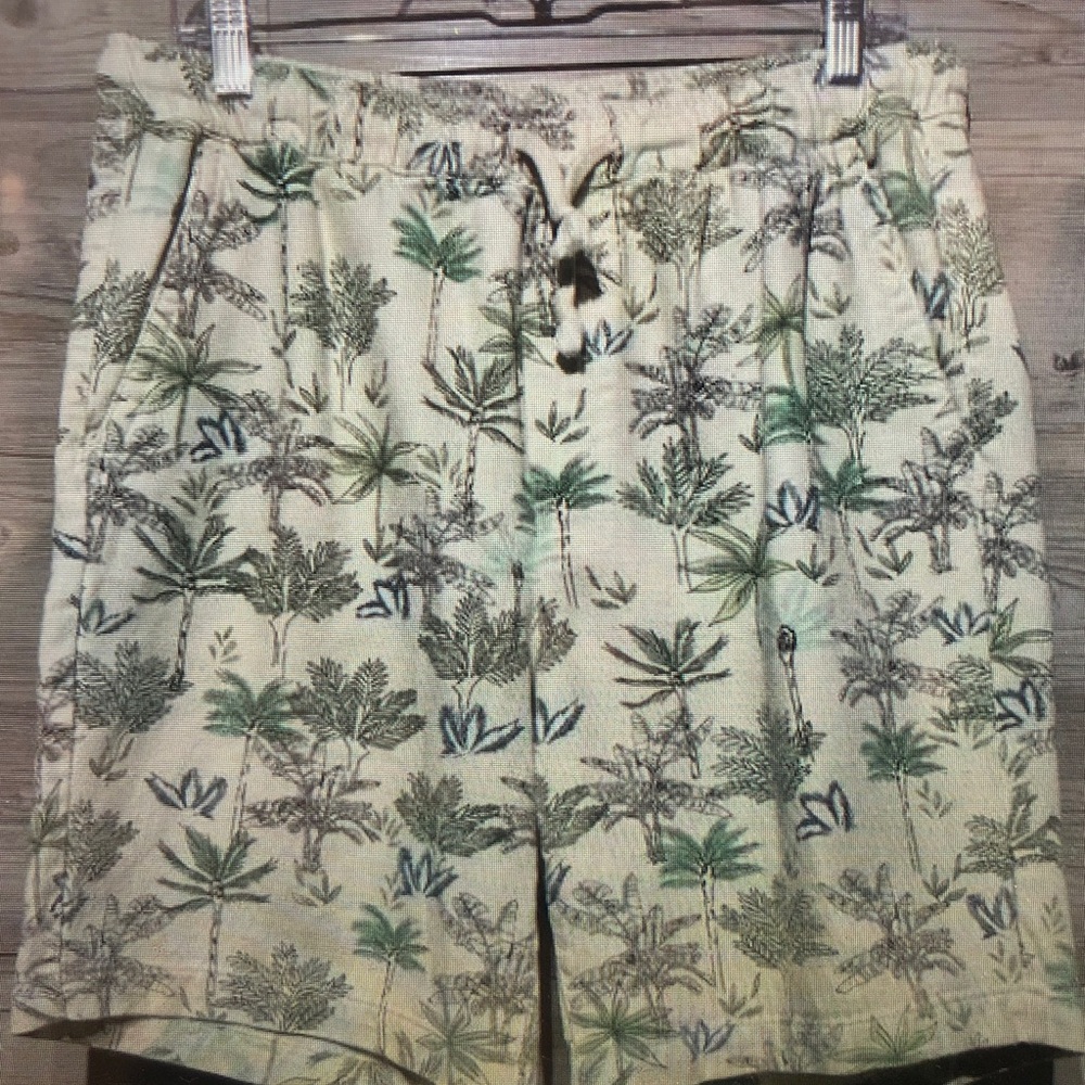 Tropical Print Drawstring Shorts